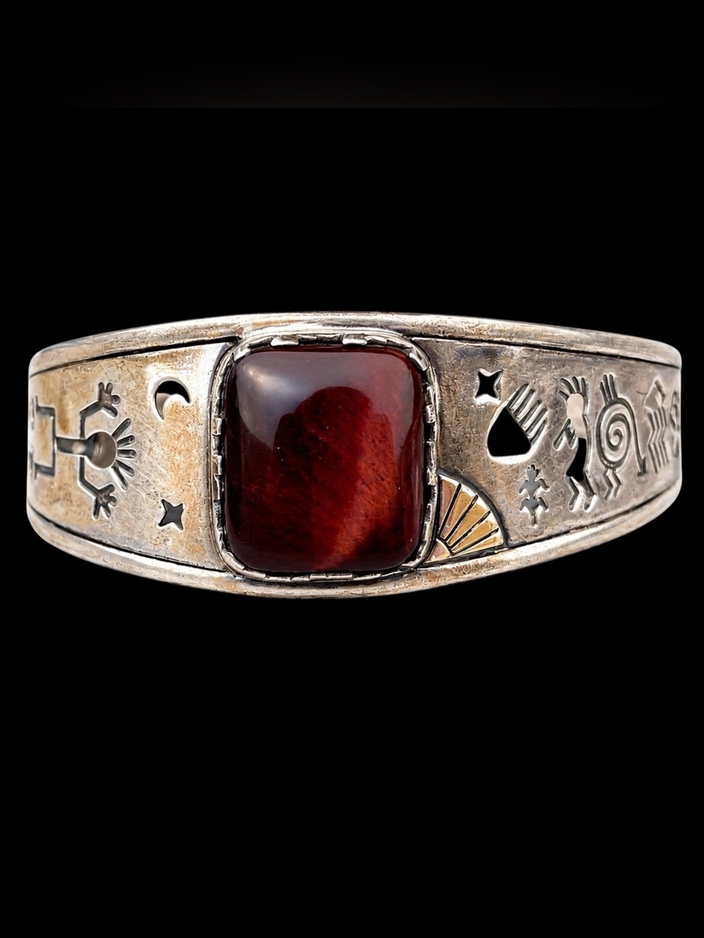 Sterling 14K Gold Tigers Eye Cuff Bracelet Roderick Tenorio Carolyn Pollack
